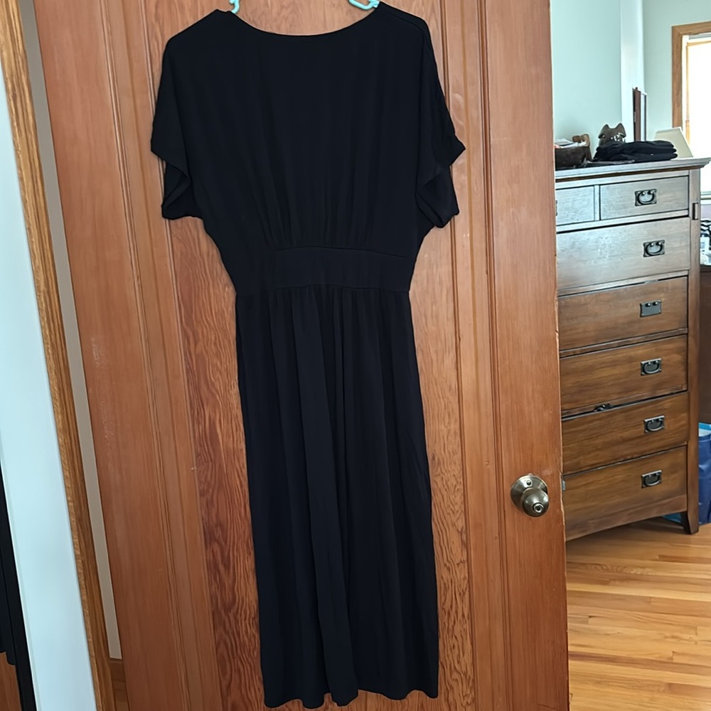 ASOS Black Midi Dress with Button Detail - Picture 4 of 7